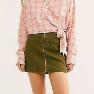 Free People Virgo Mini Skirt in Cadet Green